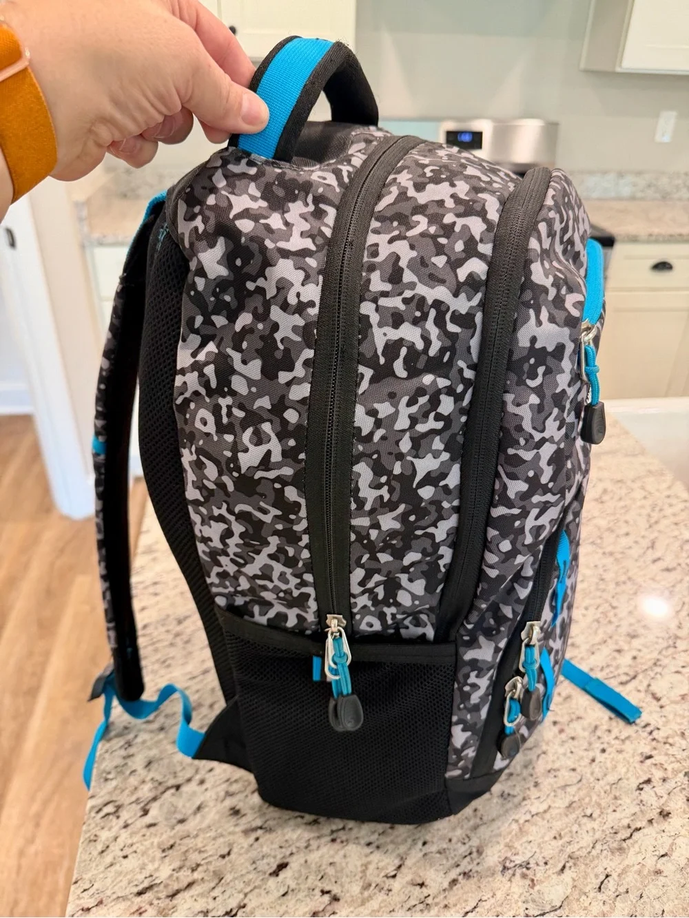 High Sierra Access Laptop Backpack Black Gray Camo Turquoise Travel like New
